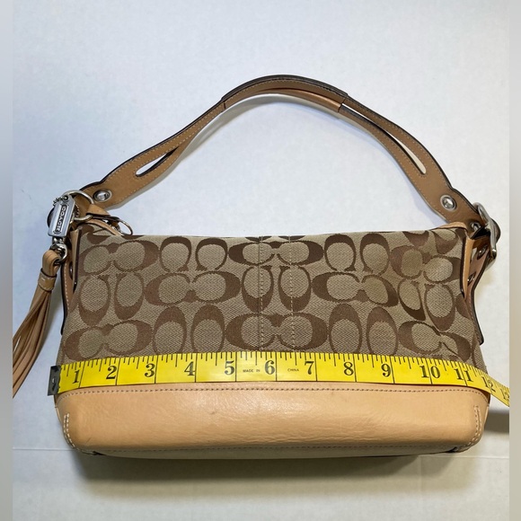 Coach 2005 Vintage Signature Canvas and Leather Handbag in Beige - Picture 12 of 15